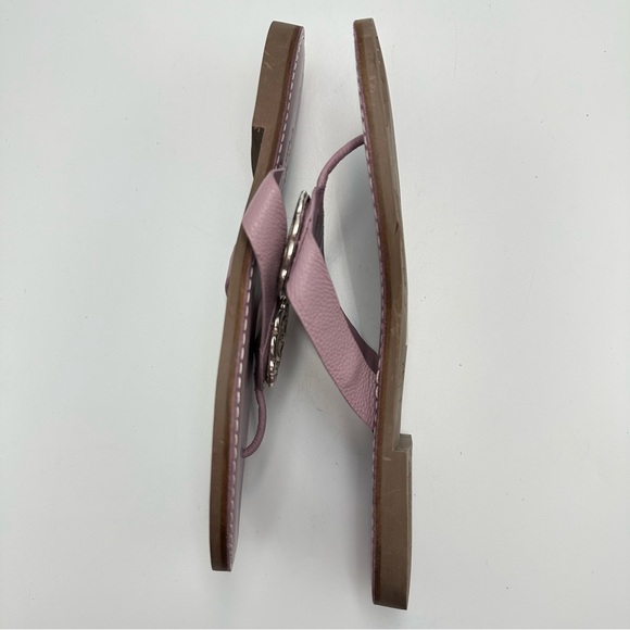 Brighton Lavender Alice Sandal Thong Flat Leather Womens Sz 10M Silver Medallion - Picture 11 of 14